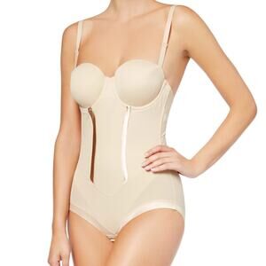 Maidenform Firm Tummy-Control Easy Up Strapless Bodysuit 1256 38D NWT
